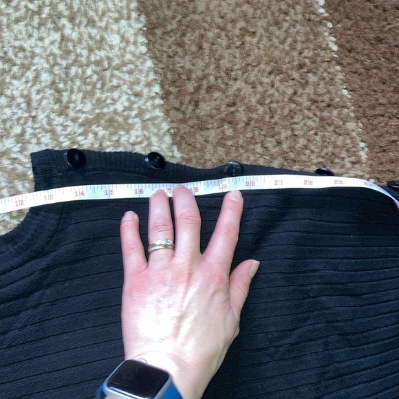 Joseph A Black Relaxed Ribbed Blouse - Picture 8 of 10